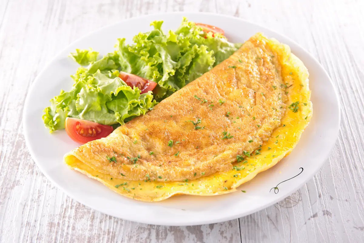 Omelete de espinafre, rápida e nutritiva.