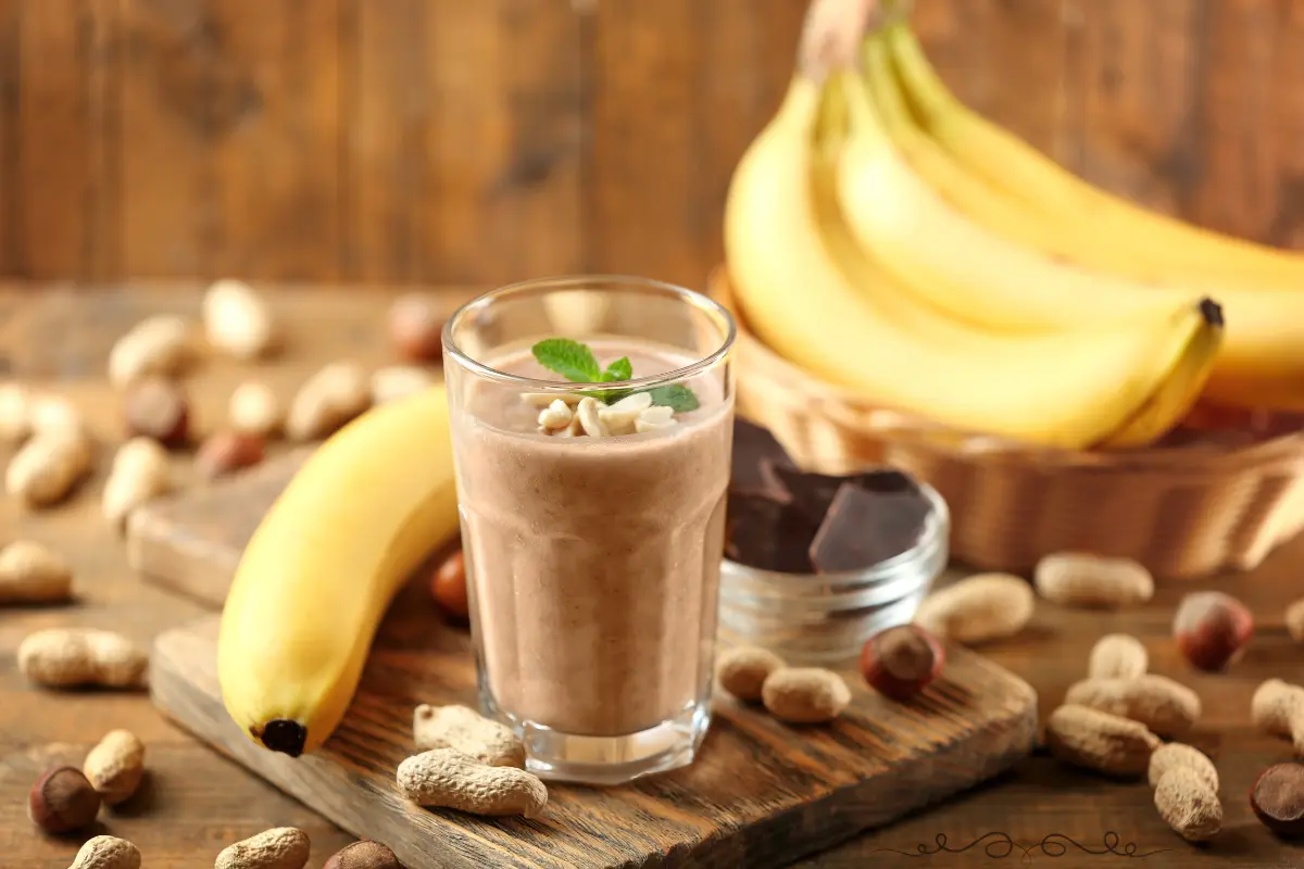 Shake proteico de chocolate.