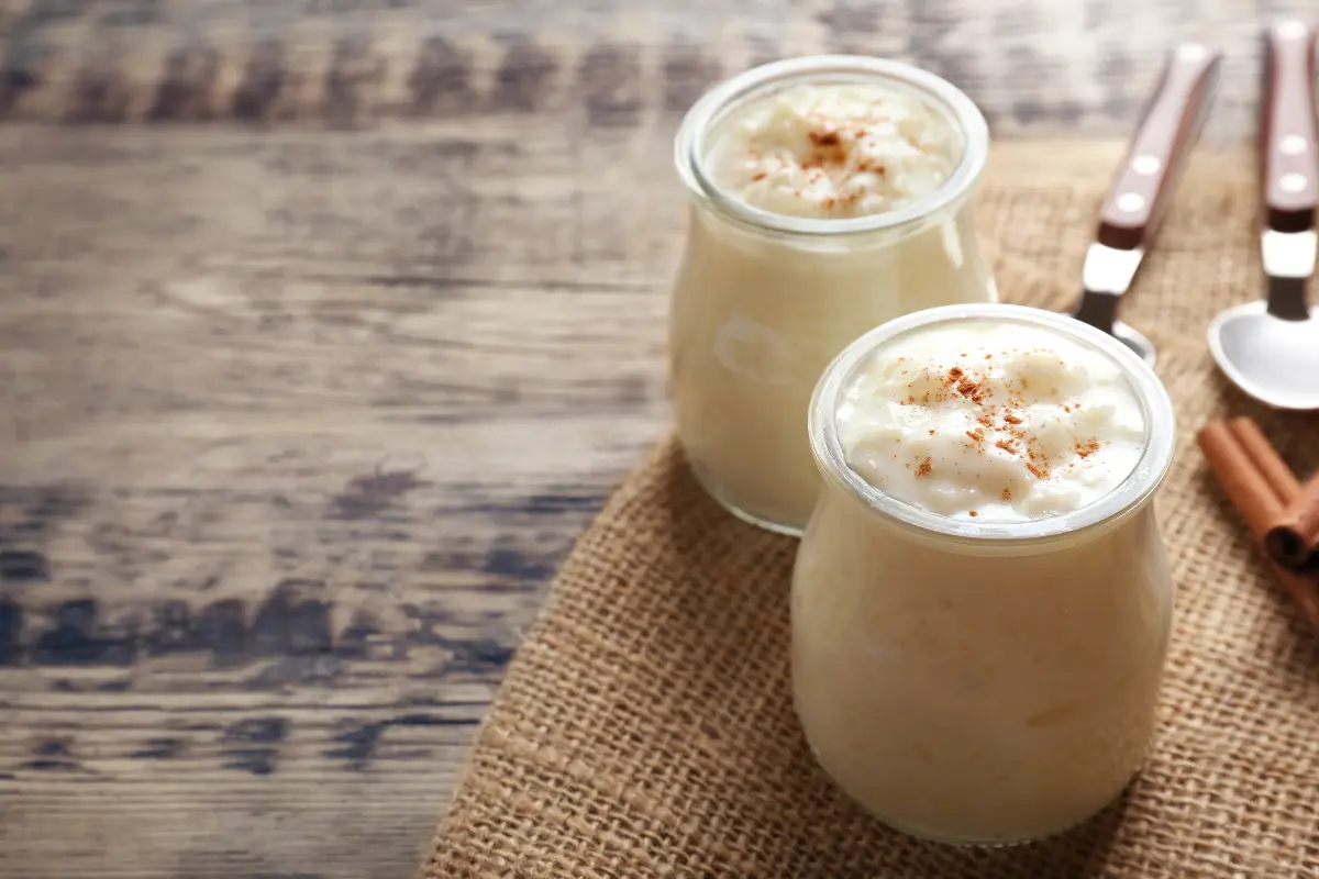 Versão diet do arroz doce com leite condensado zero açúcar.