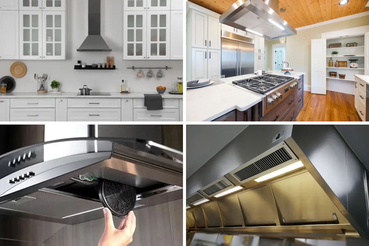 Tabela comparativa entre diferentes tipos de coifas para cozinha. Foto: Reprodução / Canva.