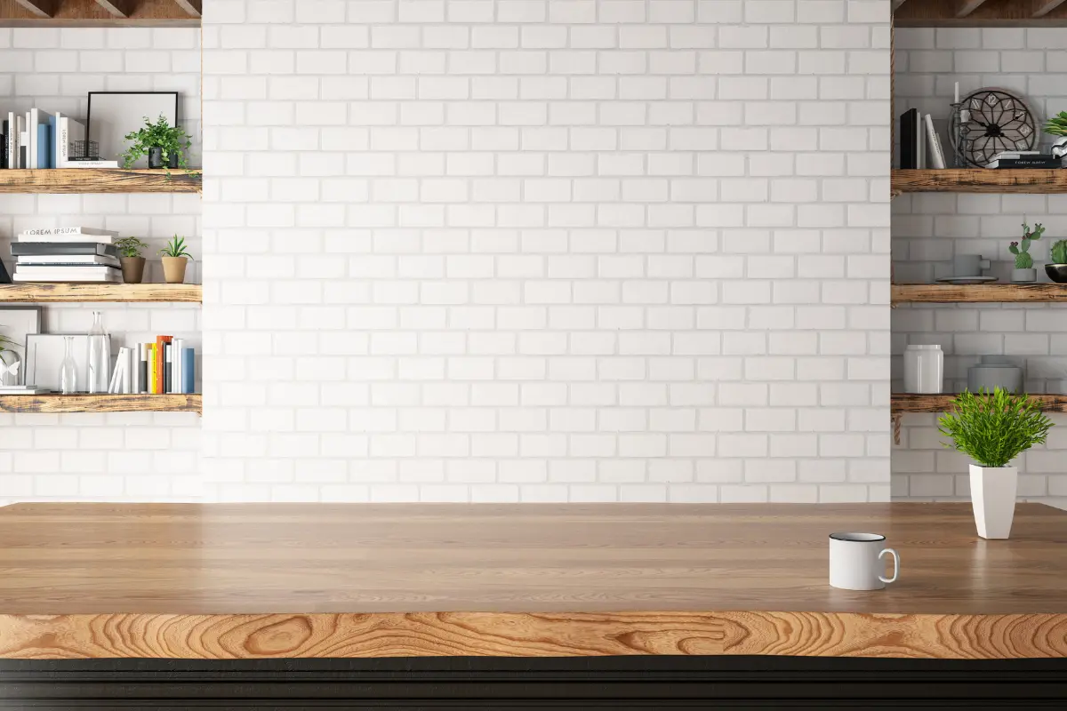 Pequenos vasos decorativos em cozinha minimalista. Foto: Reprodução / Canva.