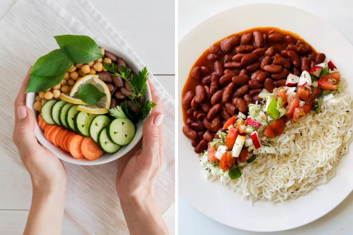 Comer Vegano Gastando Pouco! Uma refeição nutritiva e acessível com ingredientes naturais. Foto: Reprodução / Canva Pro.